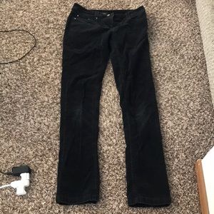 Velvet ribbed black jeans